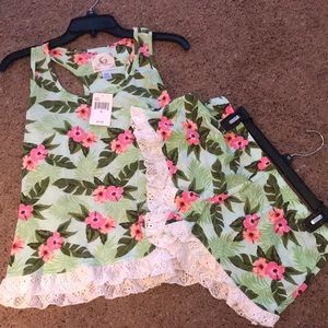 Pj Couture Sporty&Lacey Shorts Pajama Set